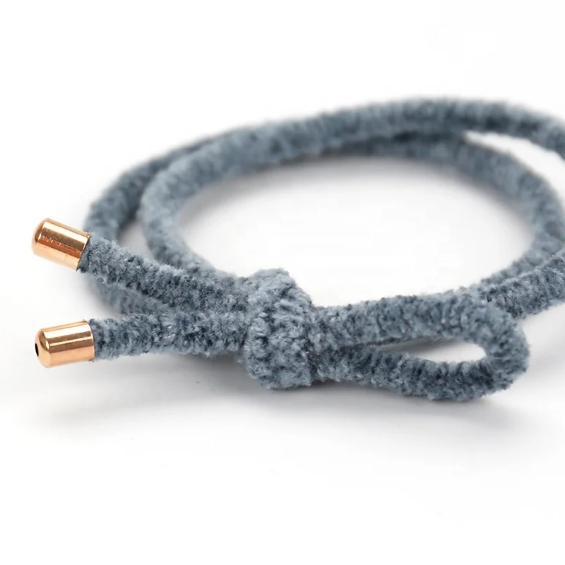 Ins Women Custom Elastic Winter Korea Knotted Fur Hair Ties Rubber Band Hair Scrunchies