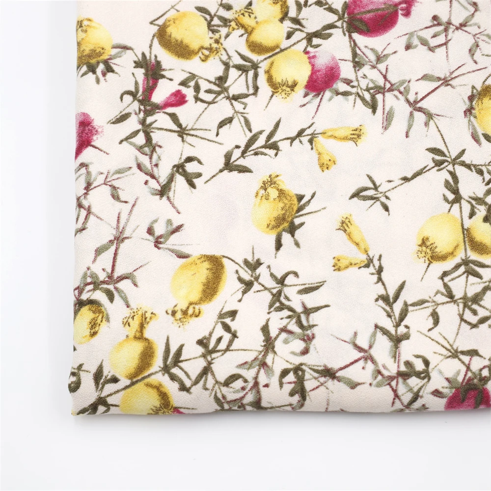 High Quality Customized Printed Most Popular Dubai Egypt Four Way Stretch Print Moss Crepe Fabric For Hijab