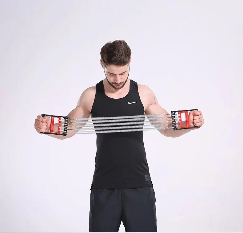 New fitness device - spring chest expander, grip strength-enhancer, foot rope with fitness device