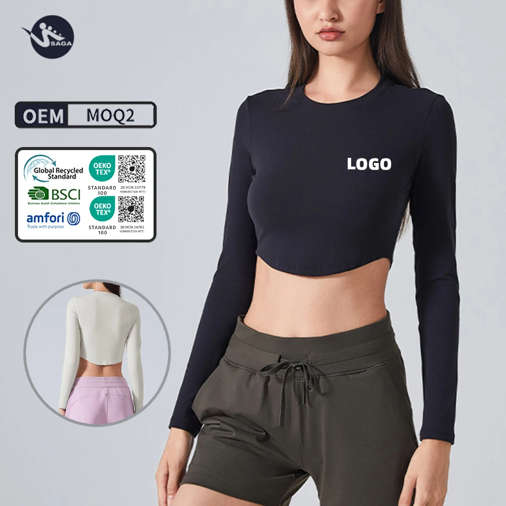 sports long sleeve T-shirt with chest pad outdoor running slim lulu yoga top women GYM fitness wear bra