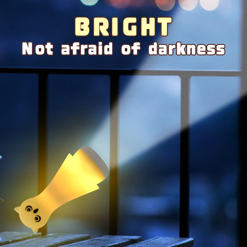 Cute Silicone Night Lamps Mini Portable Flashlight 3 Level Dimmable Nursery LED Nightlight Kids Night Light for Indoor Party