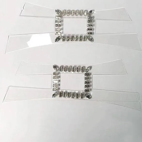 Handmade nailing Glass rhinestone TPU Sandal upper High heel shoe flower Shoe material