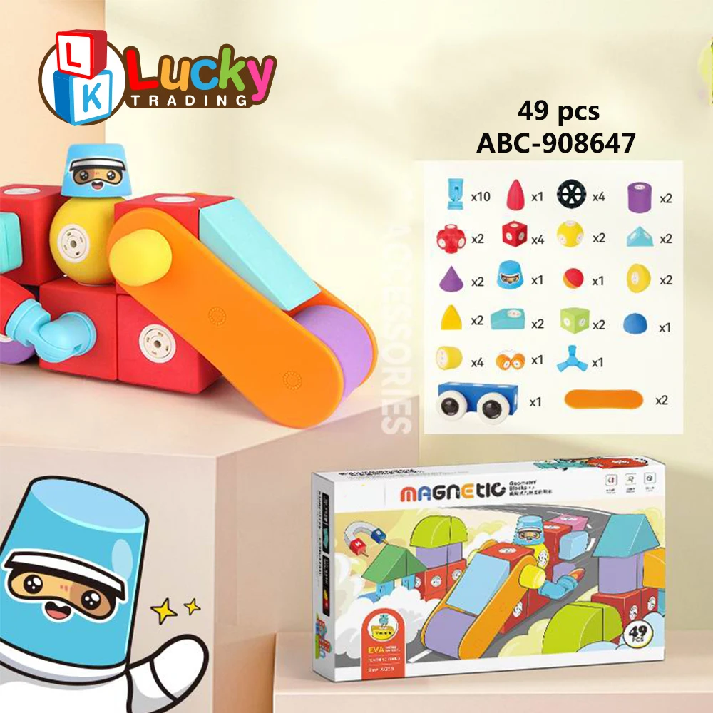 Magnetic Eva Foam Building Blocks Kids DIY Puzzle 3D Magnetic Bricks Toy Building Blocks Magnet Toy for Sale