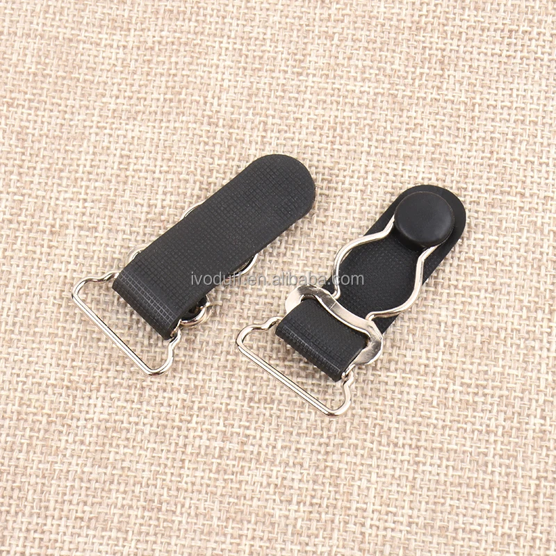 Ivoduff Wholesale 20mm Suspender Clip Garment Accessories Black Suspender Garter Clips