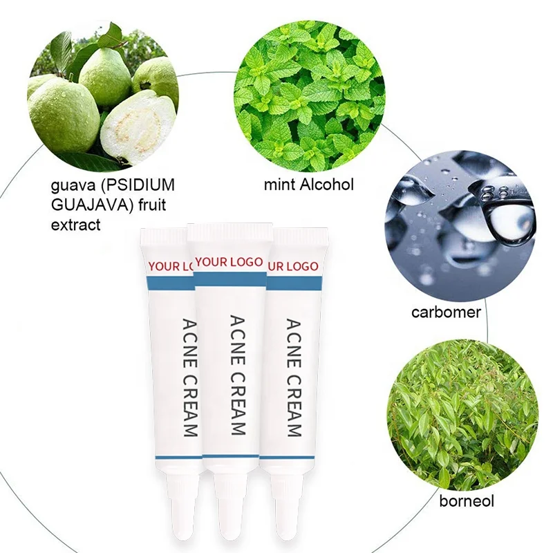 OEM Custom Herbal Face Anti Acne Pimple Treatment Tea Tree Repair Acne Scar Removal Cream
