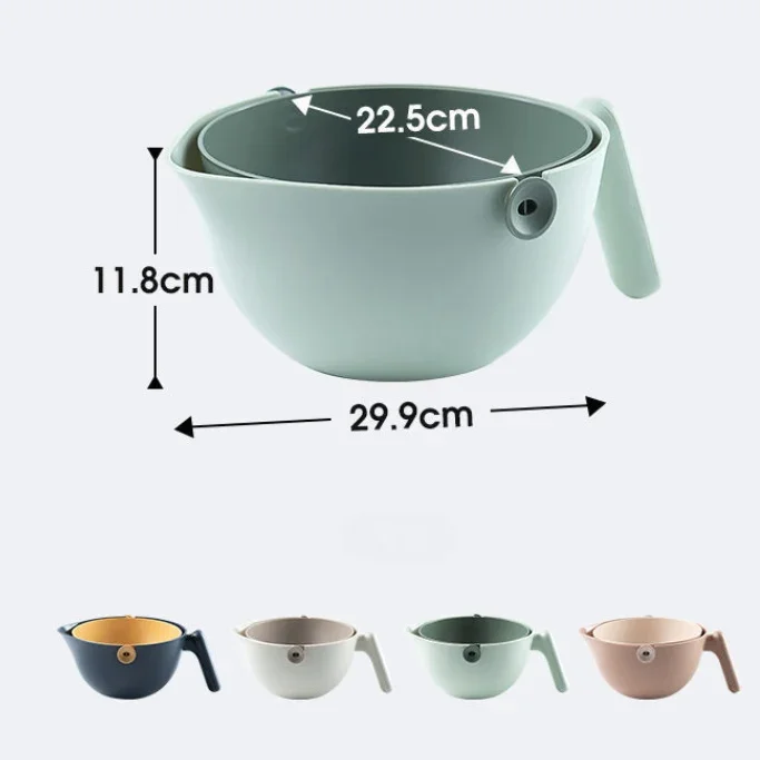 Hot Selling Original Design New Product double layers Vegetable Fruit Washing Bowl for Kitchen Plastic Drain Basket