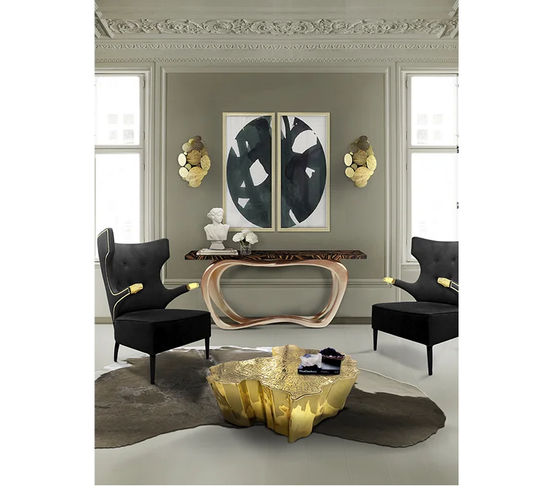 NEW tea table set living room furniture dining tables luxury eden gold stainless steel modern tree trunk side coffee end table