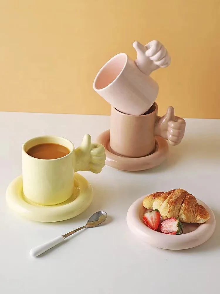ins Nordic simple high-value macaron color like ceramic cup and saucer couple water cup afternoon tea coffee cup gift box