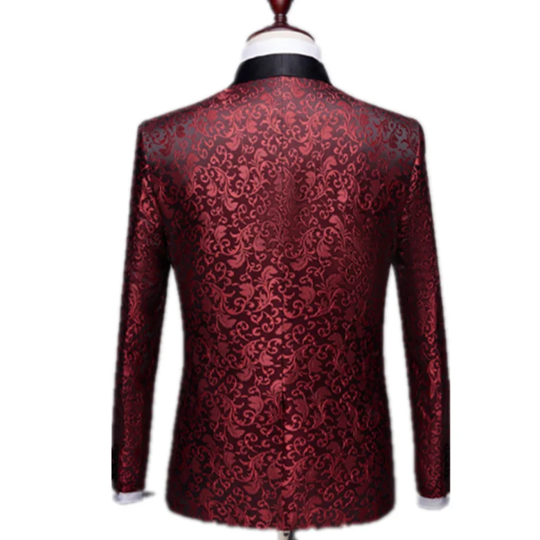 Модный костюм с цветочной вышивкой из двух предметов, мужской деловой Повседневный Свадебный костюм для жениха, мужской высококачественный костюм, оптовая продажа с фабрики