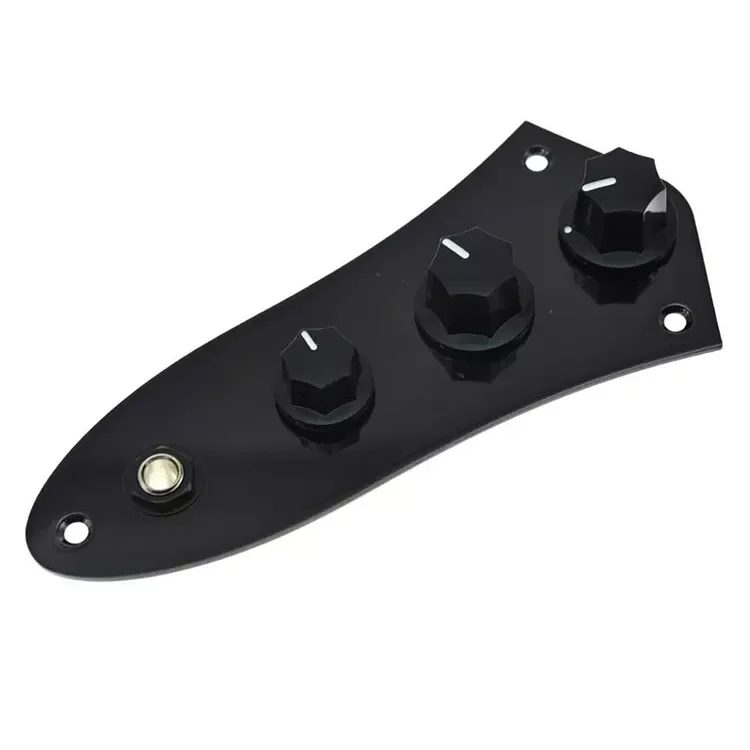 Black Loaded JB Bass Control Board Prewired Control Plate With Wiring Harness Push Pull Potentiometers for For Jazz Bass Guitar