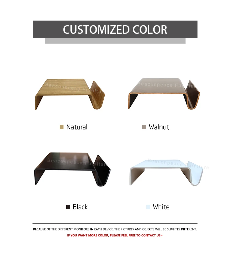 Modern modern wooden center tea table set wavy real nordic solid wooden luxury abstract bentwood coffee table