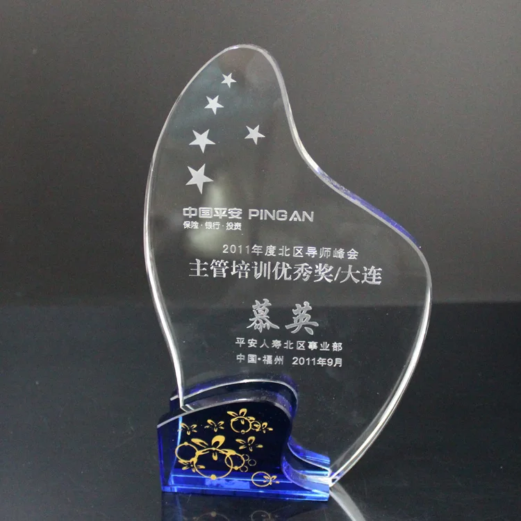 На заказ кристаллическое стекло наградная табличка дизайн на продажу