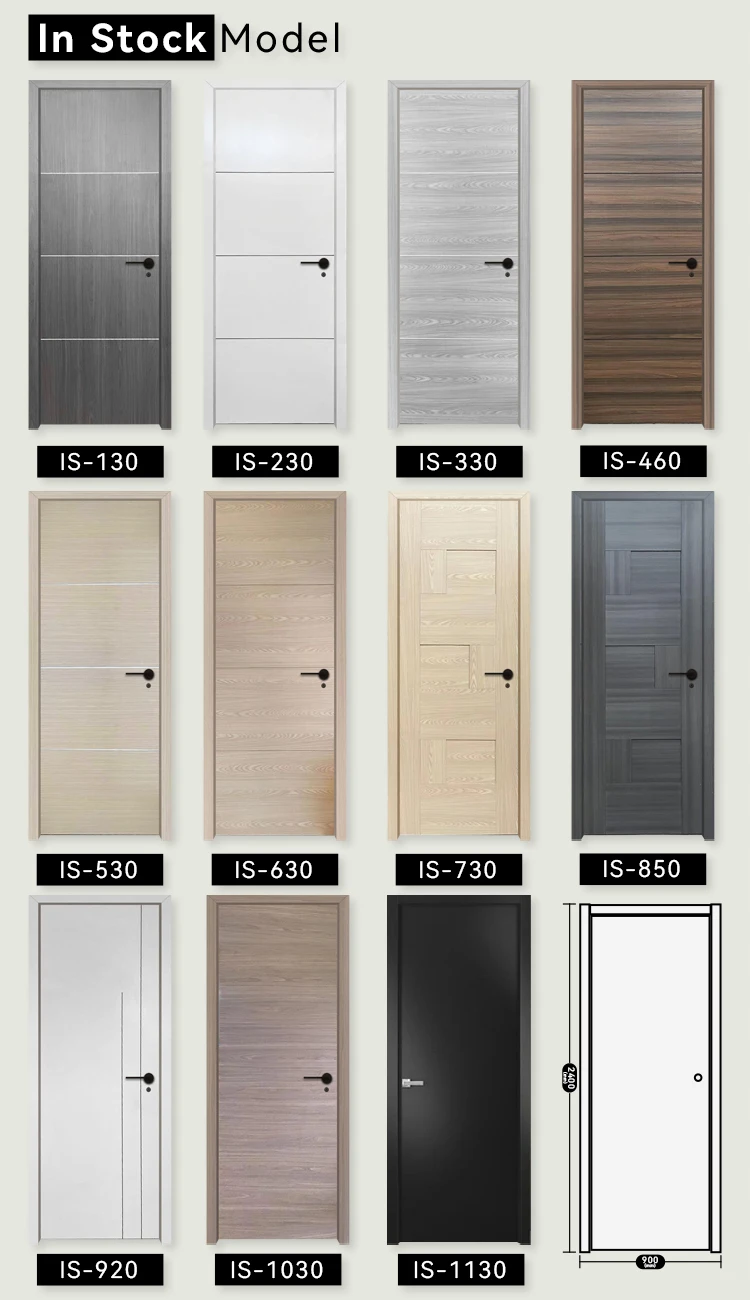 Warehouse In Stock Interior Door Flush Design Modern Residential Interior Room Door Internal Door For Houses