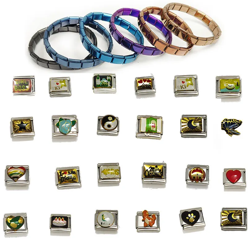 Stainless Steel Braccialetto Starter Nomination Modular Charm bracelets DIY Link Bracelets Bangles Italian Charm Bracelet