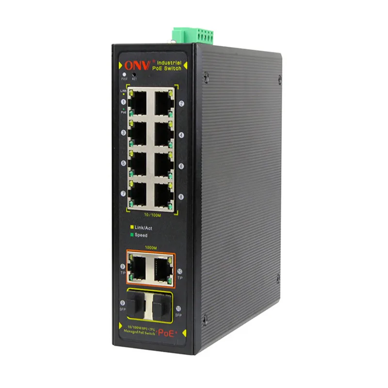 Cctv 8 портов 10/100m poe гигабитный управляемый