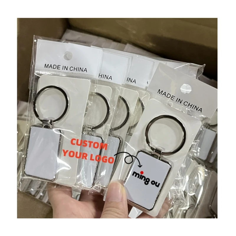 Custom printing Key Chain promotion gifts laser logo epoxy logo metal custom sublimation blank keychain