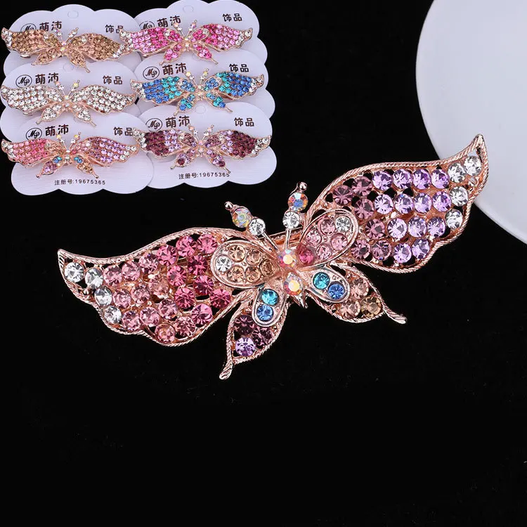 Fashion Rhinestone Hair Clip Headdress Bow Hairpin Ladies Top Clip Hair Accessories