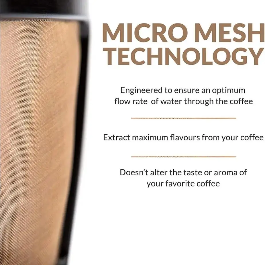 China wholesale excellent quality 304 stainless steel coffee filter basket micro mesh technology