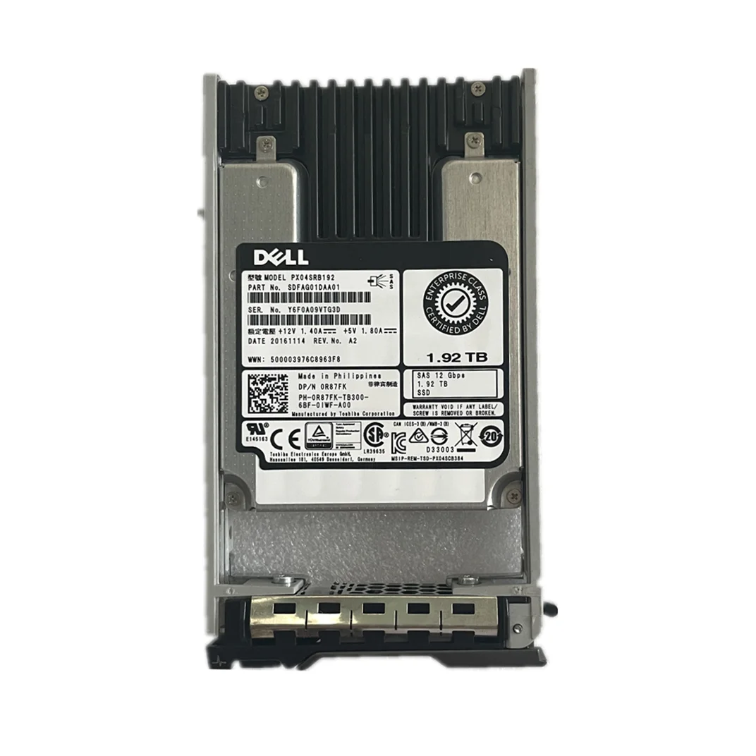 R87FK 1,92 T SSD SAS 12G серверный жесткий диск PX04SRB192 R630 730