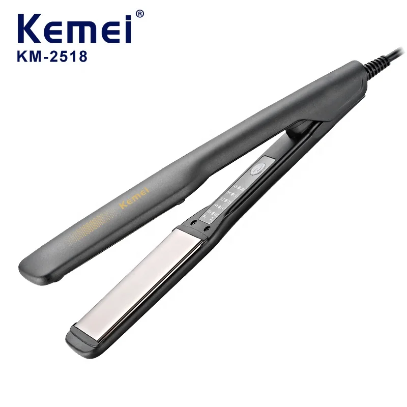 Ceramic Natural Hair Straightener Kemei Km-2518 5 Speed Temperature Control Professional Electric Custom Flat Hair Iron