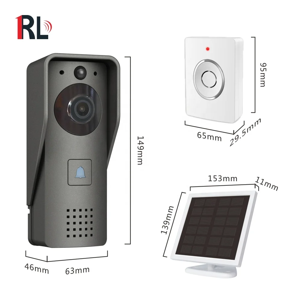 Tuya video door phone outdoor smart ring doorbell wireless 1080p video doorbell camera wireless video intercom with solar panel