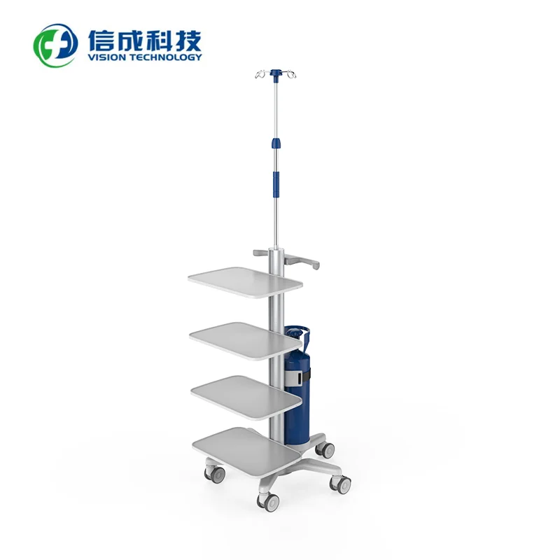 High Quality Infusion Rod Carts Are Used in the Ward Area of Hospital Clinic Nurse Station