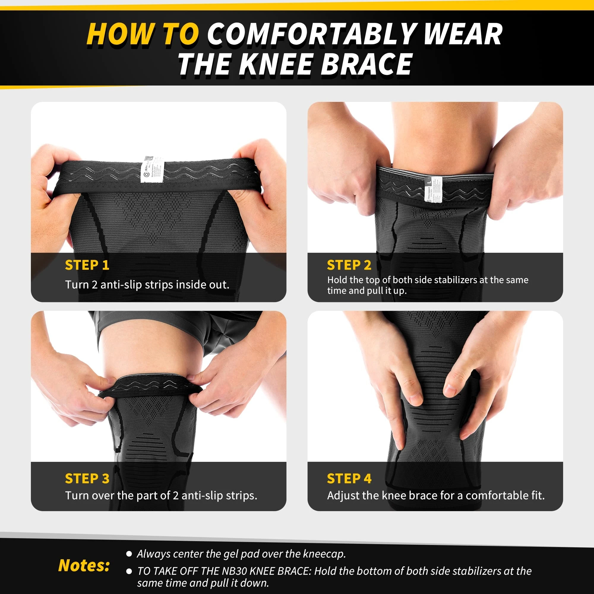 Knee Pain Relief Patella Pad Gym Running Working Out Knee Compression Sleeve Arthritis Brace Knee Support