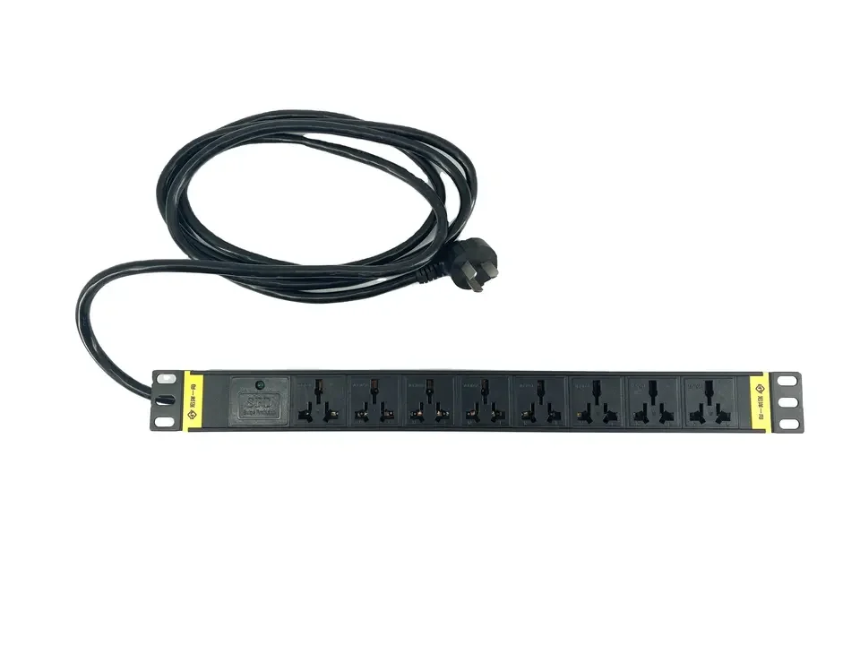 1U 19 Inch Network Server Rack Power Distribution 8 way  PDU UK type 220V PDU