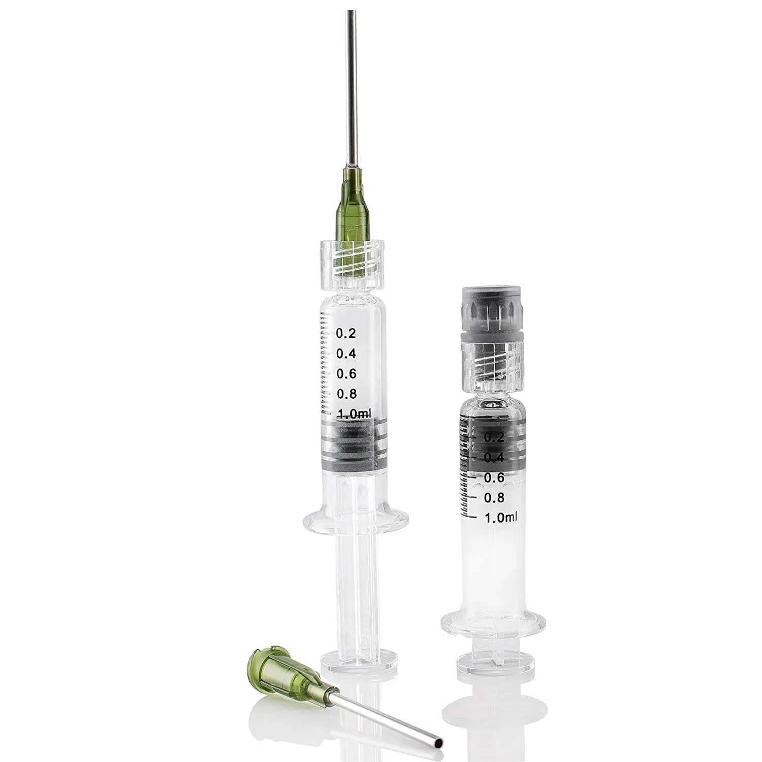 Factory price luer lock 1 ml glass oil syringe with long blunt tip needle