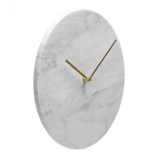 
European Style Natural Custom Antique Kitchen White Marble Luxury Wall Clock 