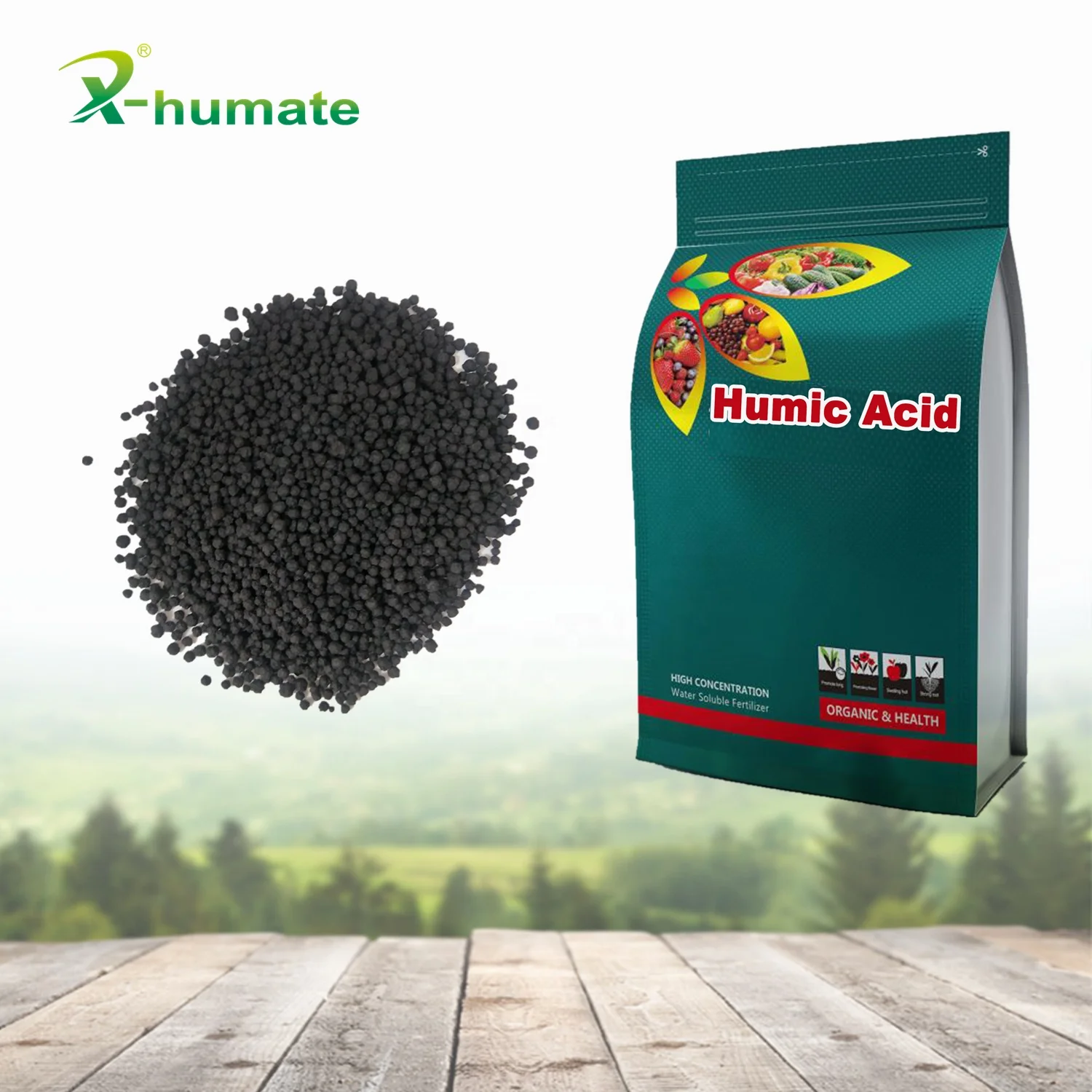 X-humate black leonardite organic fertilizer ball  humic acid