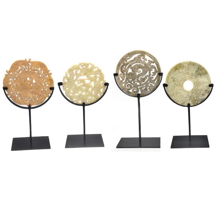 Antique Jade Bi Plate Used For  Home Decoration