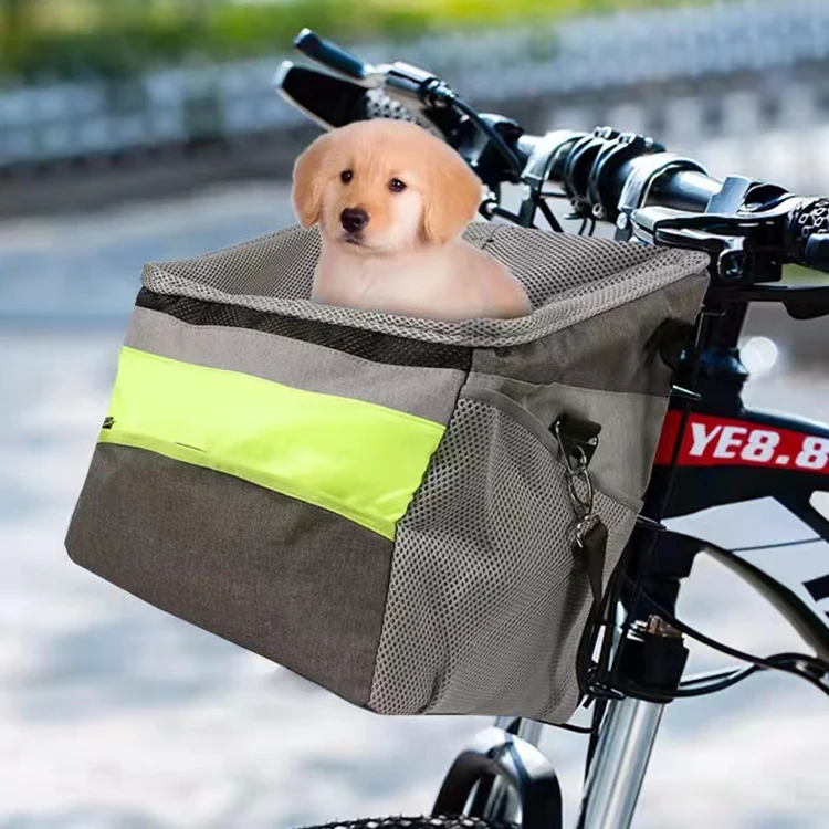 Bike Pet Trailer  For Small and Large Dogs, Folding Frame Carrier, Quick Release Wheels, Universal Bicycle Coupler, Adjustable