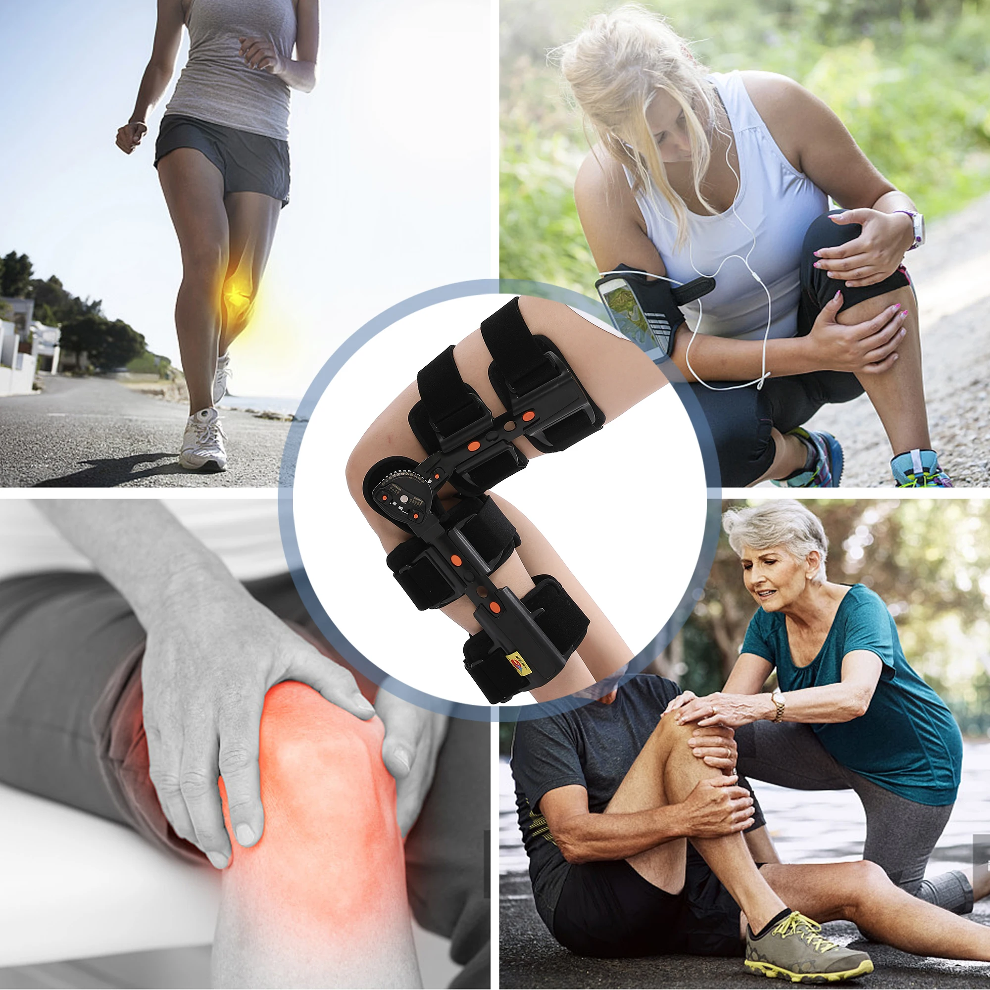 Medical Orthopedic Double Hinged Knee Brace Flexible Fitness Support Neoprene Protective Articulated Orthosis One-Size Knee Pads