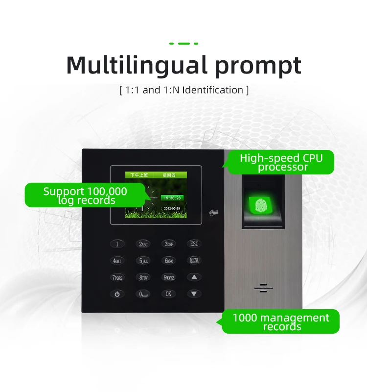 Cloud Network attendance device time clock fingerprint scanner time attendance machine with battery