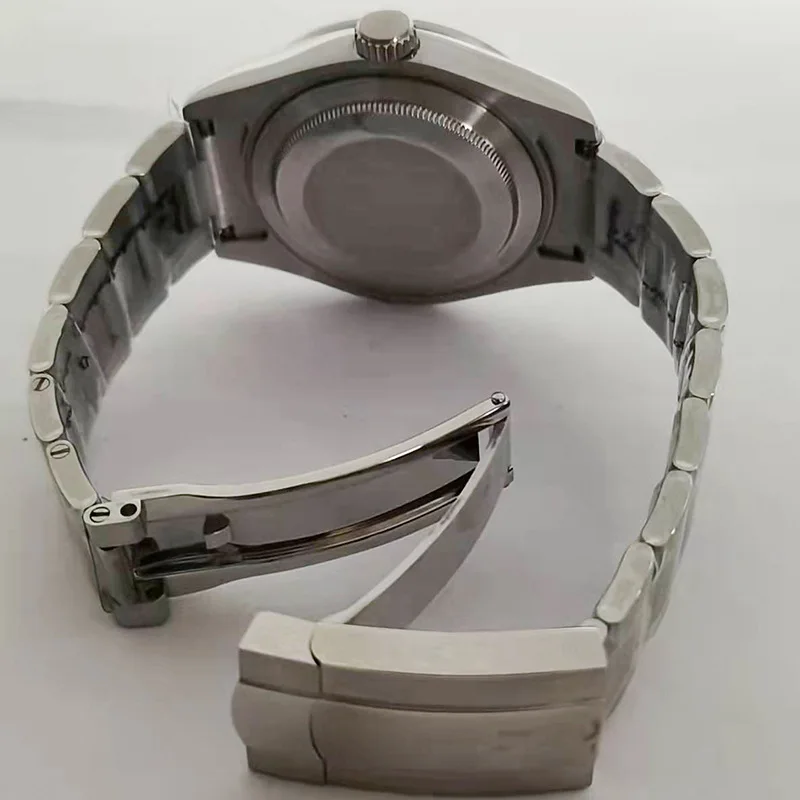 Substitute log style 40MM dog tooth ring 316 fine steel mechanical watch case three strains five beads with universal set