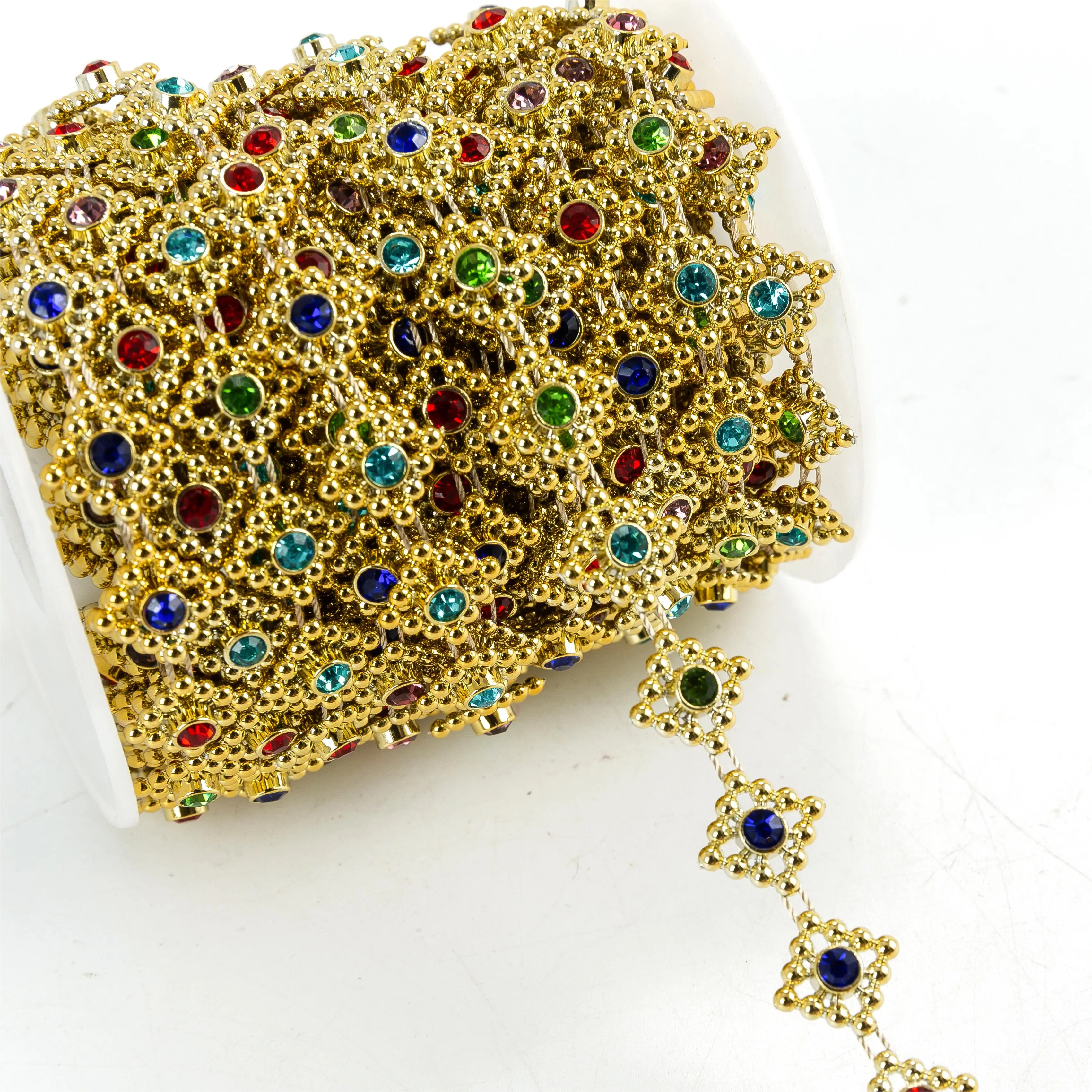 Wholesale Crystal Rhinestone Chain Trimming Bridal Sash Rhinestone Trim Applique Wedding Belt Garment Accessories