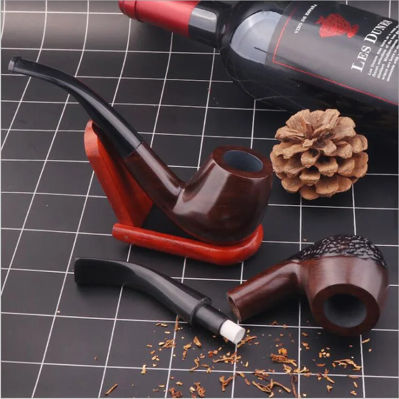 Lower Price Wholesale Tobacco Pipe Handmade Ebony Wood Pipes Smoking With Accessories Mini Tobacco Pipe