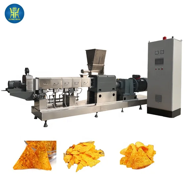 corn tortilla chips making machine fried wheat flour puffed snack machines shell extruded snacks production line