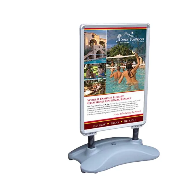 Panel showing stand aluminum display shelf double side poster stand water base sign