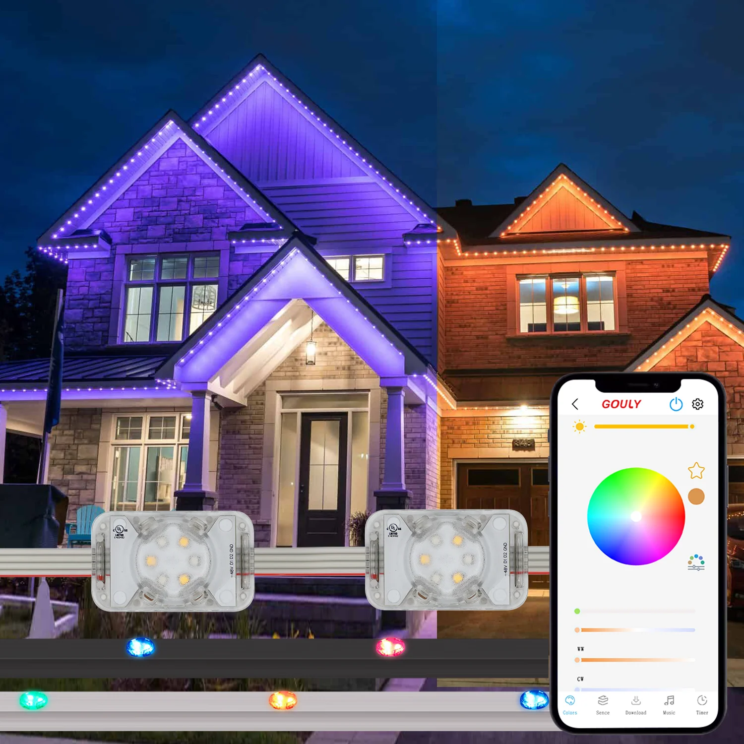 Внешние светодиодные перманентные уличные праздничные пиксельные огни ip68 Водонепроницаемый 4 провода 48 В светодиодный пиксельный точечный свет