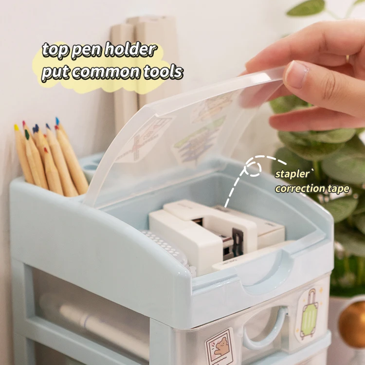 Drawer Type Finishing Desktop Skincare Lipstick Multifunctional Storage Plastic Box Cosmetics Storage Box Plastic Drawer Storage
