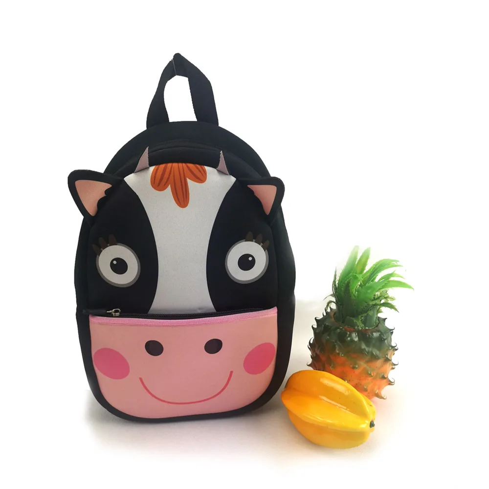 Customized 3D Lovely waterproof neoprene School Bags Animals Children Backpacks kids book bag for girls boys