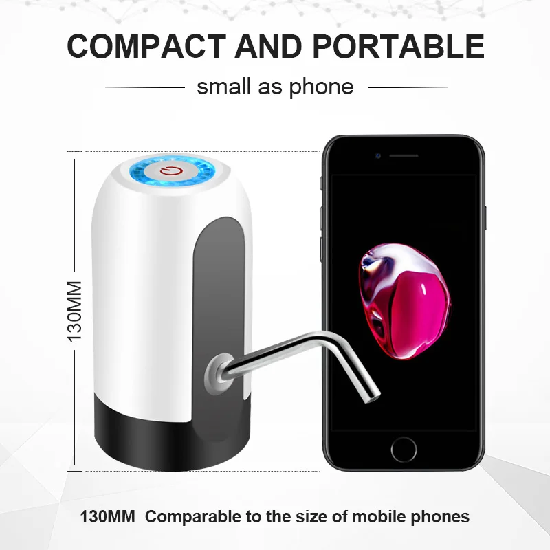 
Mini USB Rechargeable Wireless Electronics Water Pump Dispenser Automatic Bottle Drinking Portable Kitchen Appliances 