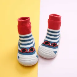 Boys Girls Non-slip Soft Rubber Sole First Walker Cotton Knitted Infant and Toddler Shoes Baby House Shoes