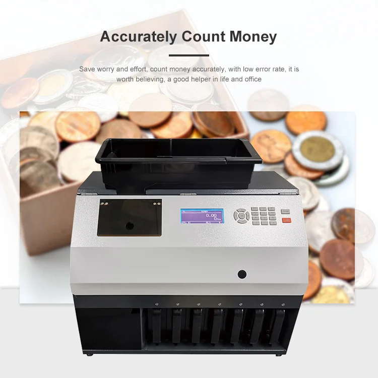 CS-610-3 Best quality coin sorting machine Up to 7 pockets cash coins sorter/counter for worldwide Support software upgrade