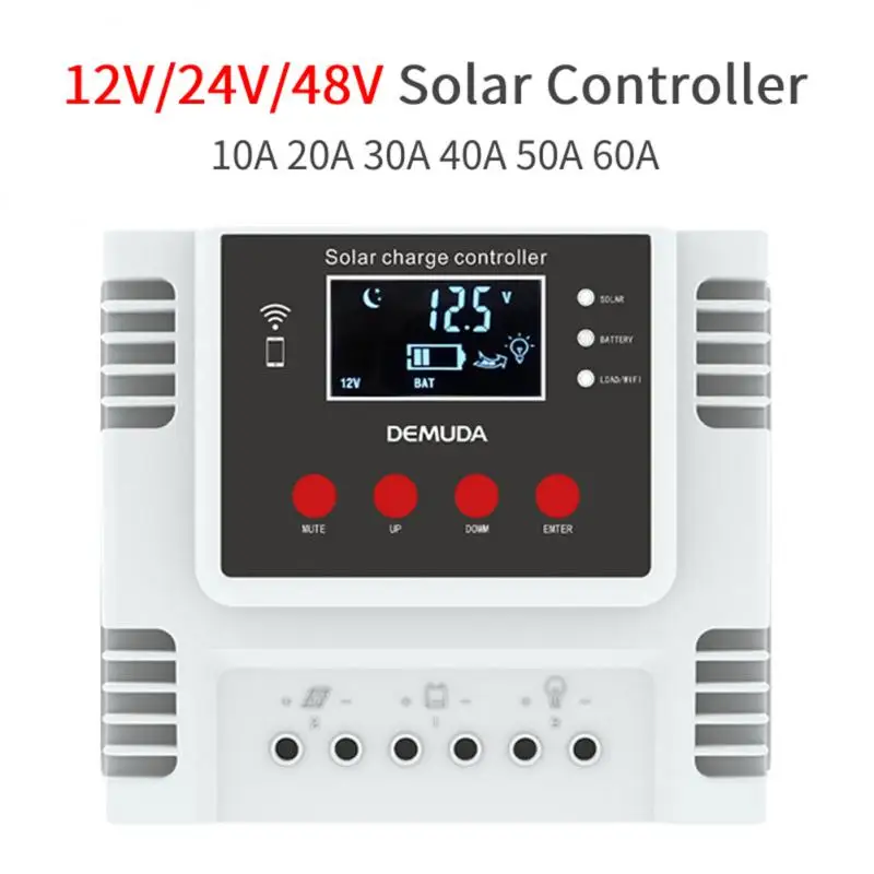 Solar Controller 10-60A MPPT PV System Controller Regulator WIFI APP Monitor LED Display USB Intelligent Charging Solar Tracker
