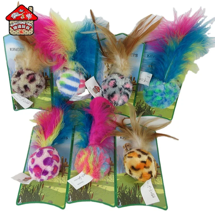 Экологичная интерактивная игрушка для кошек, перьевая игрушка для домашних животных, игрушка для кошек с плюшевым колокольчиком