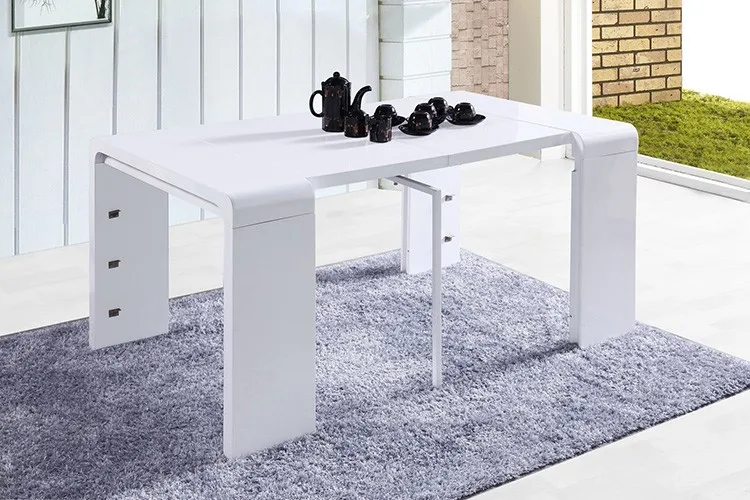 high quality online large used adjustable MDF wood retractable restaurant dining room table for sale