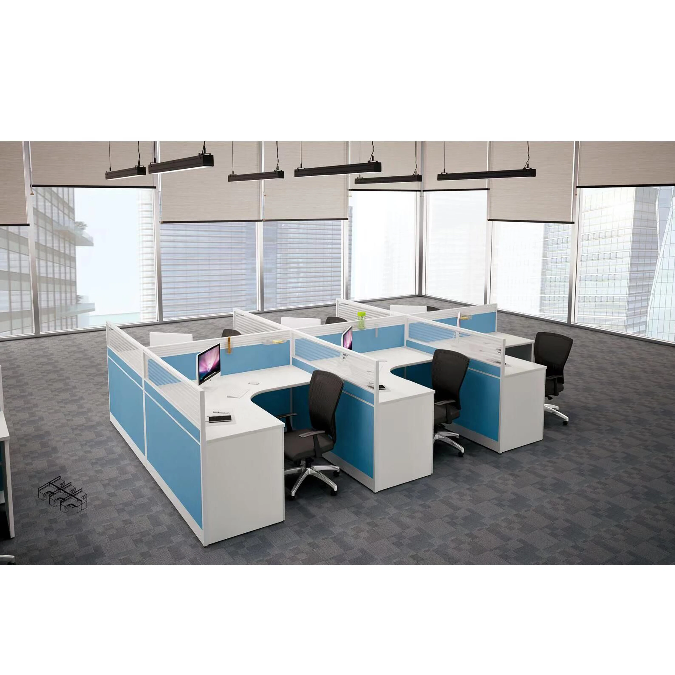 Китайский роскошный офисный стол с разделительным кронштейном и разделительными моделями офисных столов